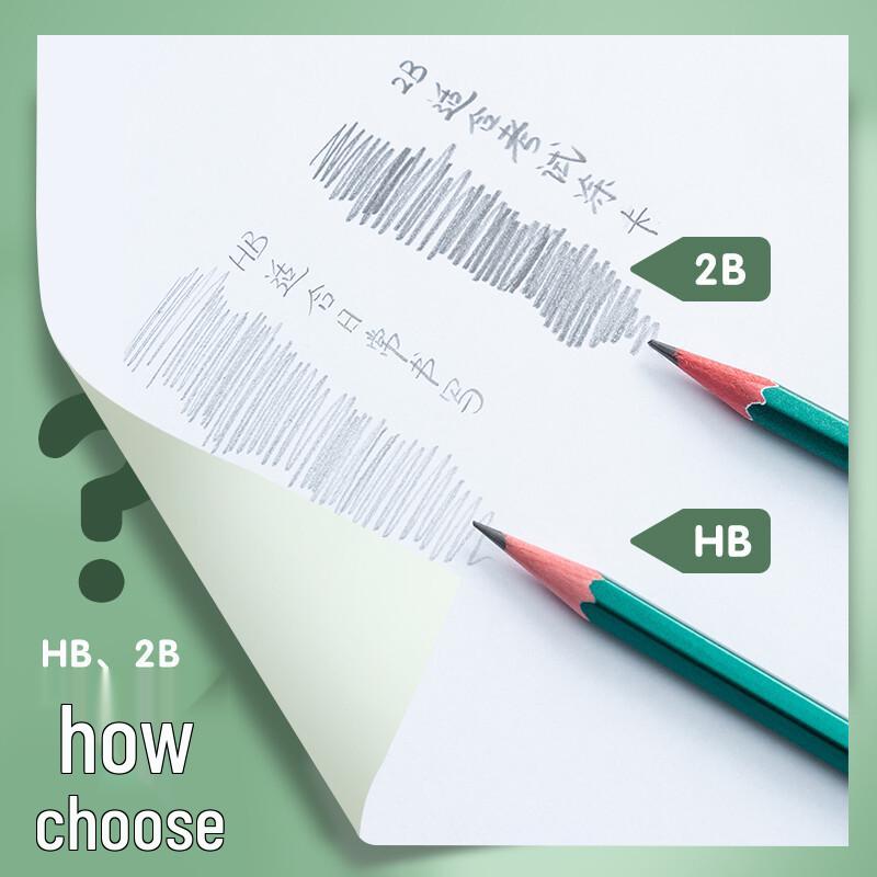 MG Classic Green Hexagonal Wooden Pencil, 2B HB for Exams and School (AWP35715).