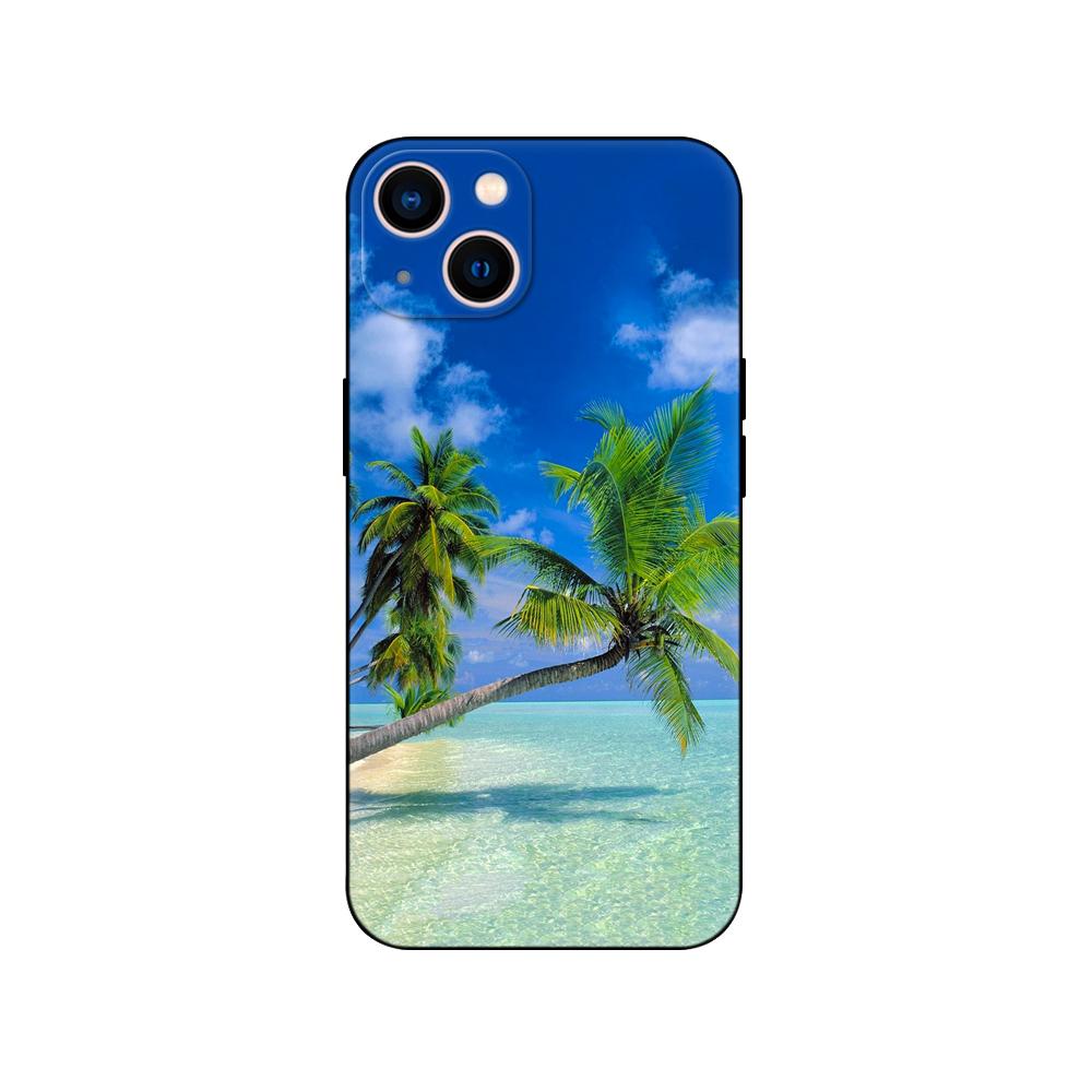 Husă neagră TPU pentru Samsung Galaxy S22 S20 S21 FE PLUS ultra+S10 E lite capac spate Palmier de vară