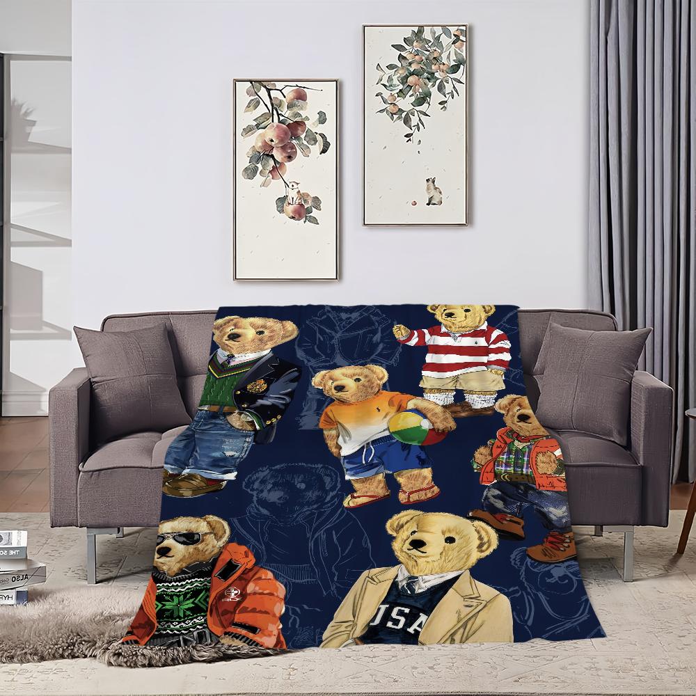 Modische B-Bären Niedliche Decke Plüsch Nickerchen Sofa Teppich für P-POLO-S Wohnzimmer Warmes Büro Schlafzimmer Geburtstag Zuhause Reise Kinder Geschenke