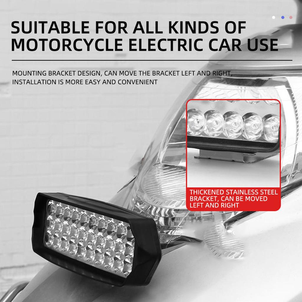 Motorcycle Spotlights Work Light Electric Scooters Tricycle 30 LED Spotlights ABS Aluminum Alloy Housing Universal 12V-85V