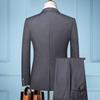 ROMON Men's Slim Fit 3-Piece Business Wedding Suit Set