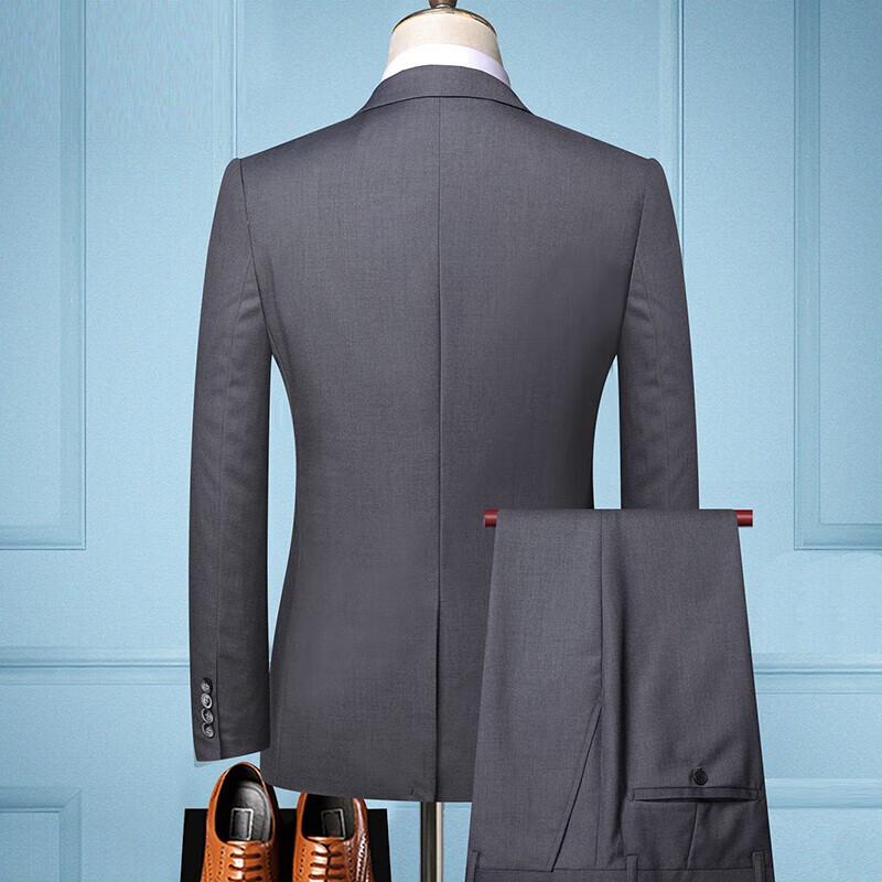 ROMON Men's Slim Fit 3-Piece Business Wedding Suit Set