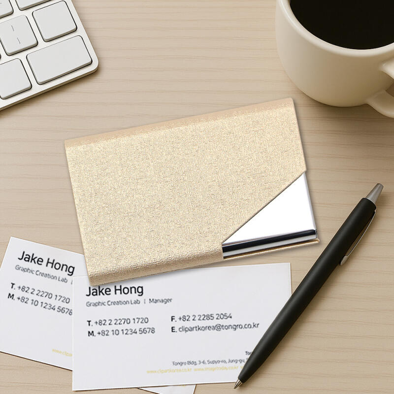 

Simple Business Card Case (Light Gold) Business Card Wallet