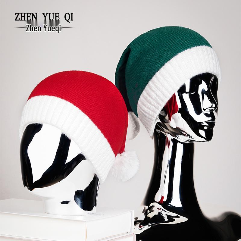 Unisex Festive Pompom Knitted Santa Hat - European & American Style