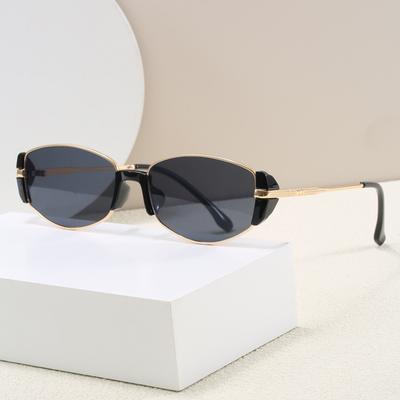 Small Frame Oval Fashion Retro Cat Eye Sunglasses Women Hip Hop Style Street Sunglasses Flat Glasses