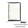 Japanese Style B5 Transparent 9-Hole Zipper Notebook with Gold Glitter - Loose-Leaf Diary & Schedule Planner