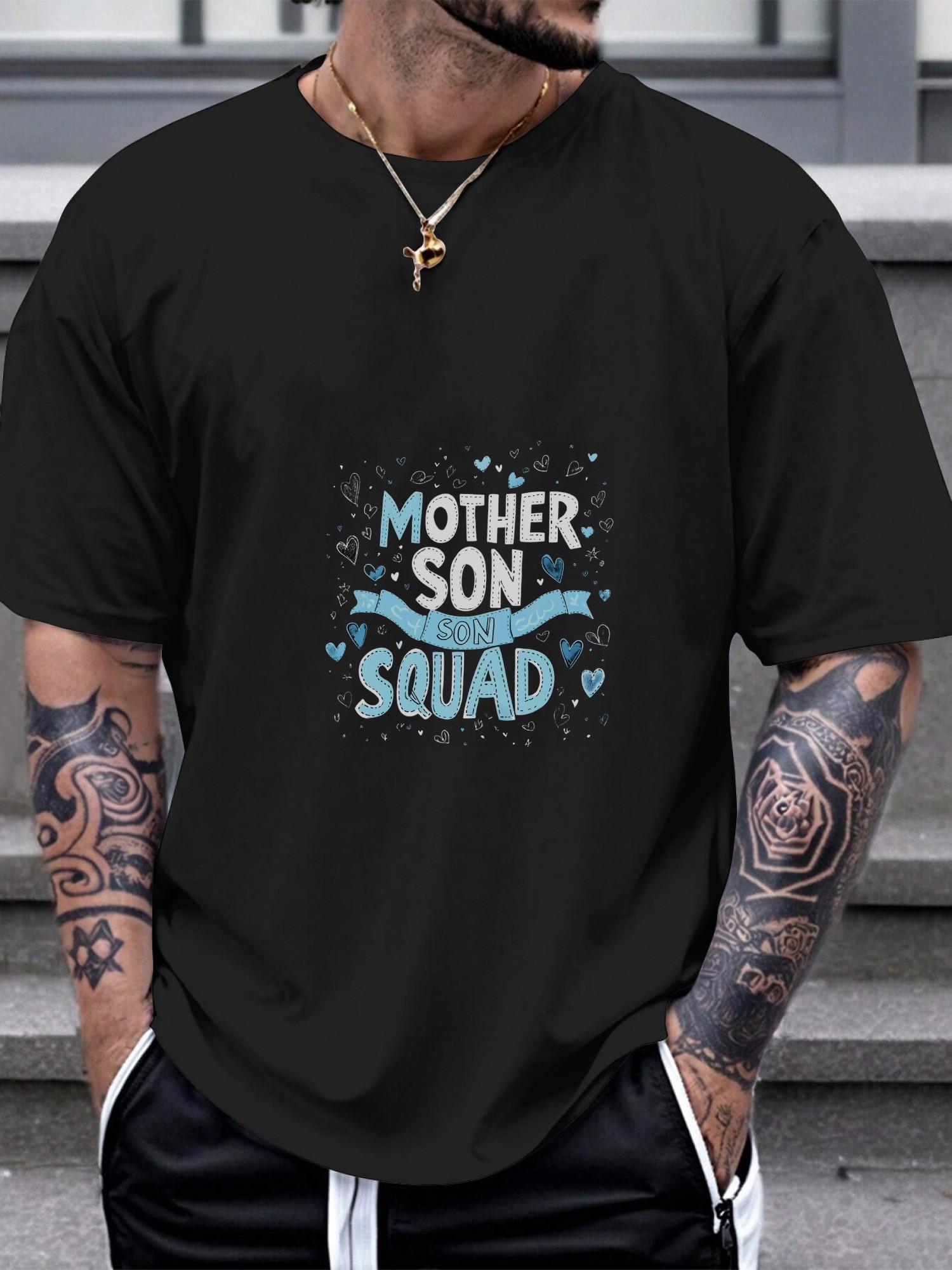 1pc graphic black cotton T-shirt with bold white and blue lettering XXL