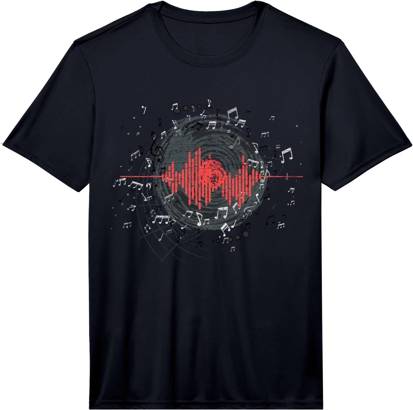 Music Notes Musician Vinyl Records Music Lover 80s Vinyl Performance T-Shirt 3XL