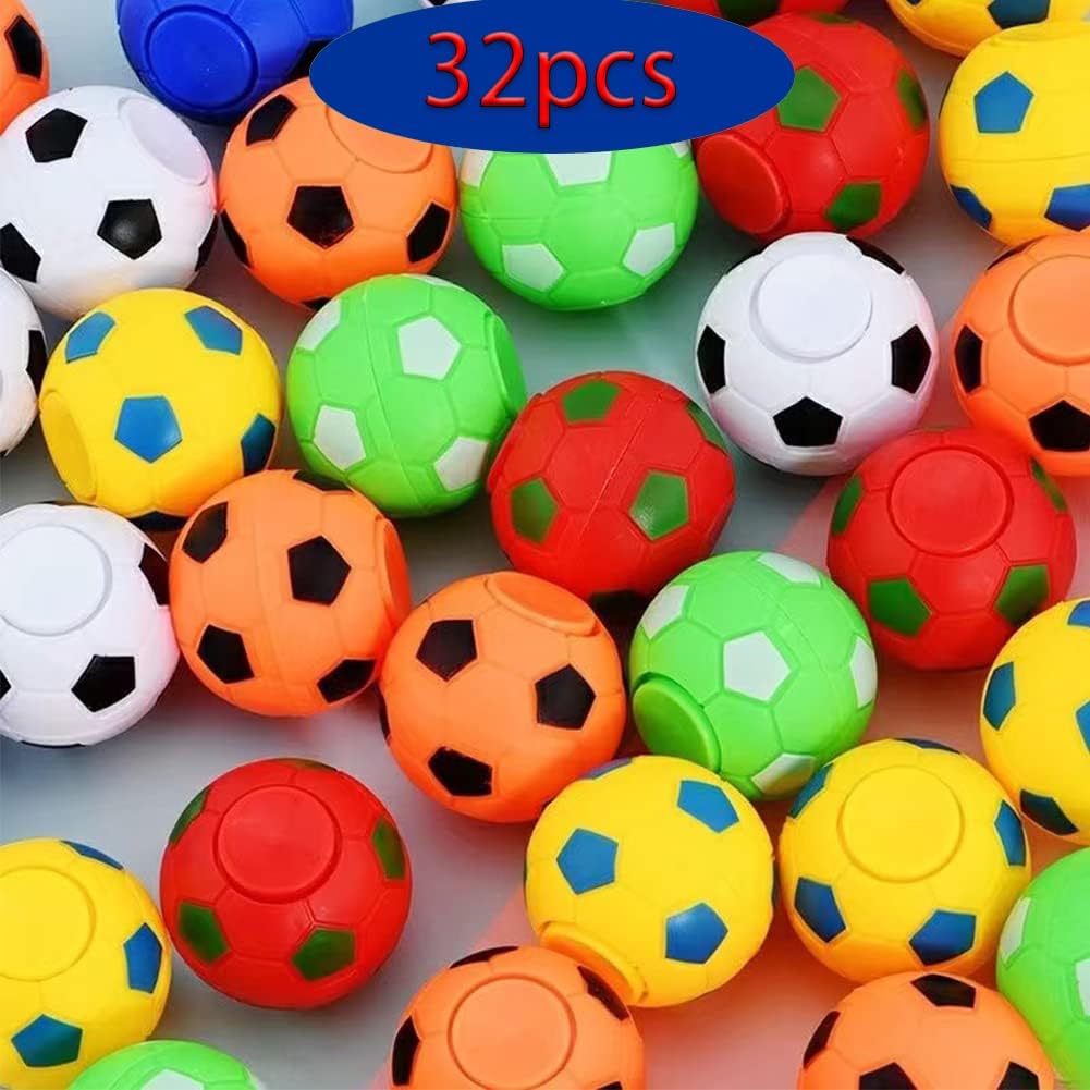 Pcs 12 Mini Soccer Ball Fidget Spinners Toys Rotatable Finger Stress Balls Party Favors Goodie Bag Stuffers Classroom Prizes