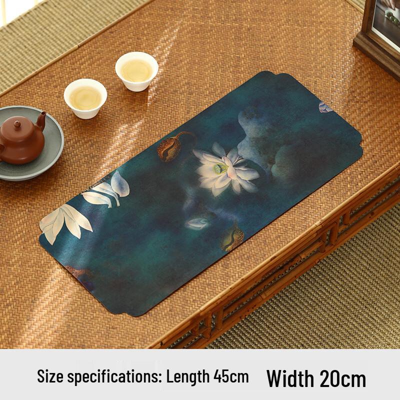 Zen Style Brocade Lotus Fabric Tea Mat