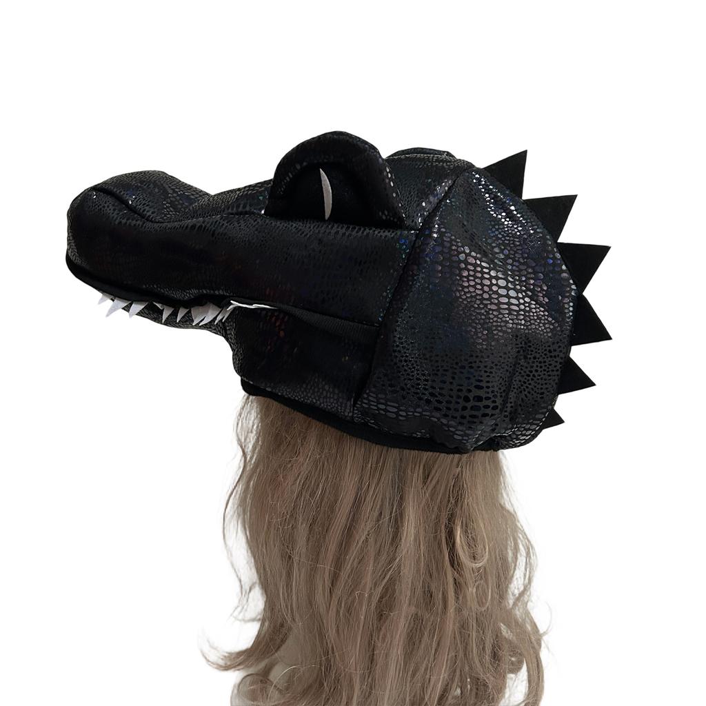 Przyciągający wzrok kapelusz maska krokodyla z realistycznym kształtem i teksturą, na imprezę tematyczną z psikusami, przebranie, nakrycie głowy