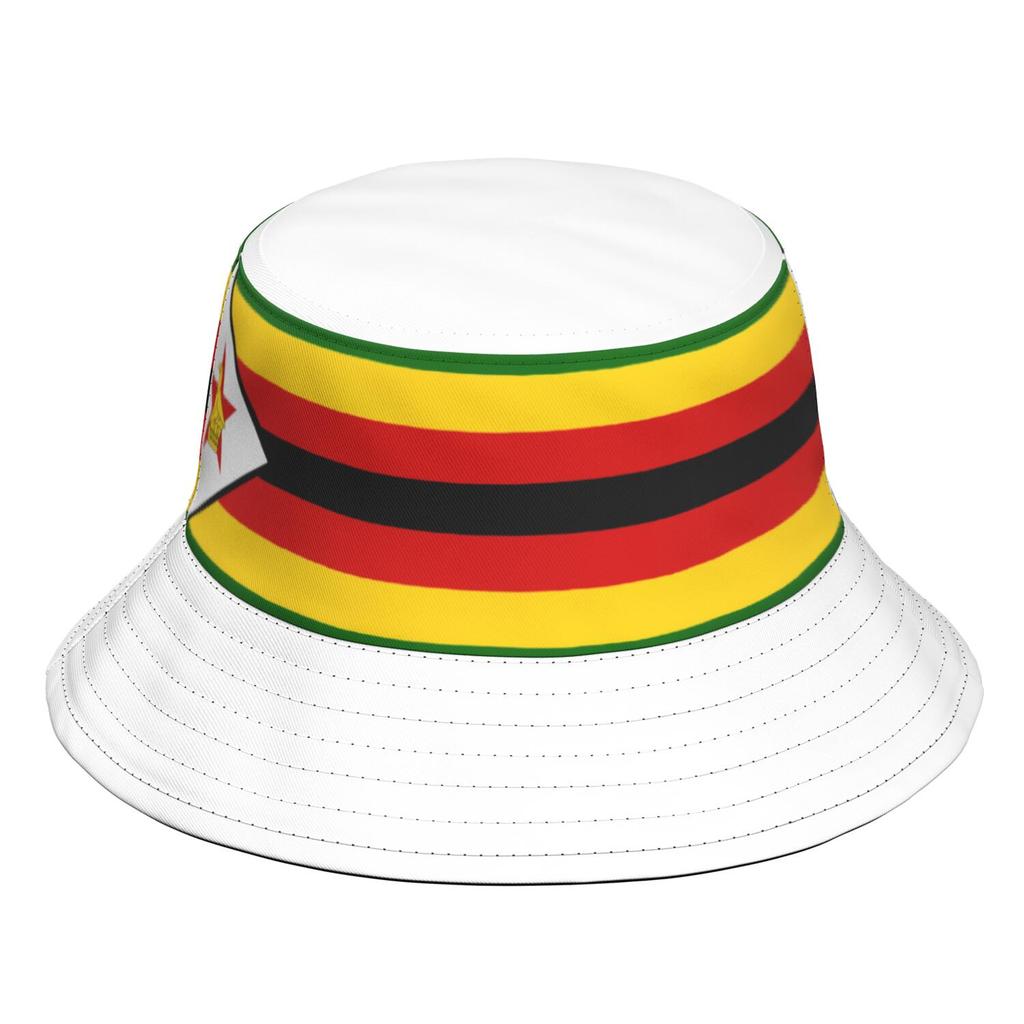 Cappelli da Pescatore Zimbabwe Fatti su Misura Nome Logo Squadra Cappello a Secchiello Viaggio Paese Zwe Bandiere Zimbabwe Zimbabwe Copricapo