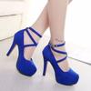High Heels Women New Round Toe Platform Women's Pumps Buckle Strap Sexy Stiletto High Women Shoes Zapatos De Mujer