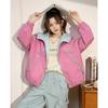ET BOITE Color-Block Hooded Multi-Zipper Jacket