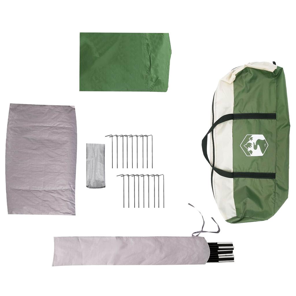 Family Tent with Rain Fly Waterproof Green for 10 Persons