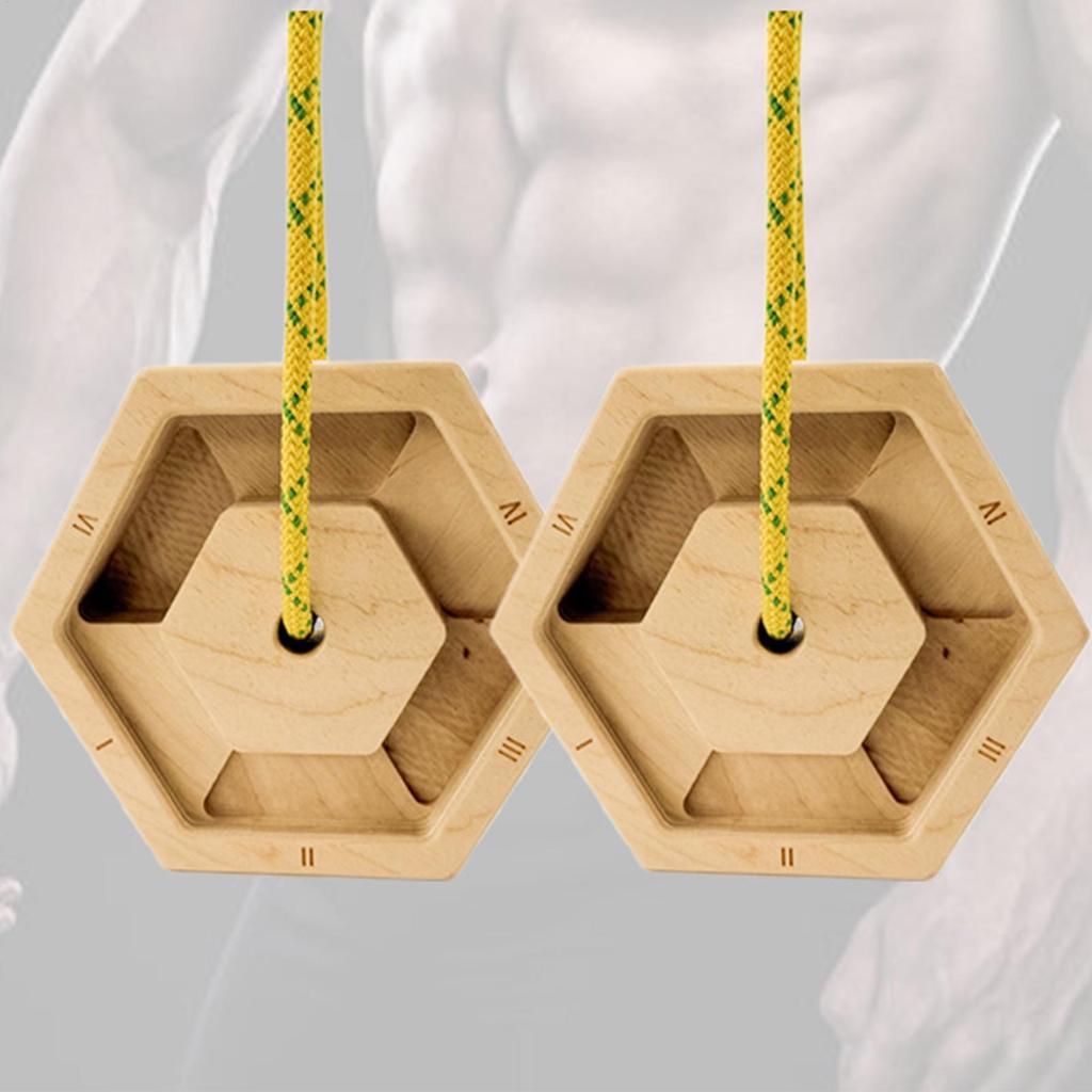 Finger Workout Hexagonal Wooden Forearm Strength Trainer Portable Hangboard For Climbing Fitness Home Exercise Workout Gym