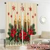 2 Stück, Vorhänge Weihnachtskerzen Poinsettia Sterne (3) Moderner Fenstervorhang Vielseitige Langlebige Polyestervorhänge Festlich für
