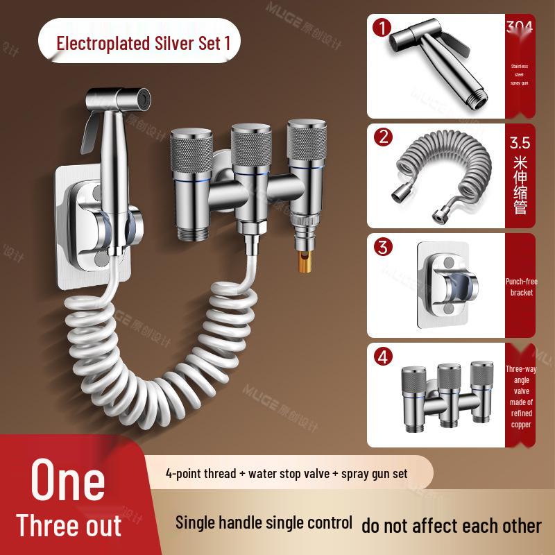 Three-Way Angle Valve Water Splitter: Multifunctional Faucet for Washing Machines