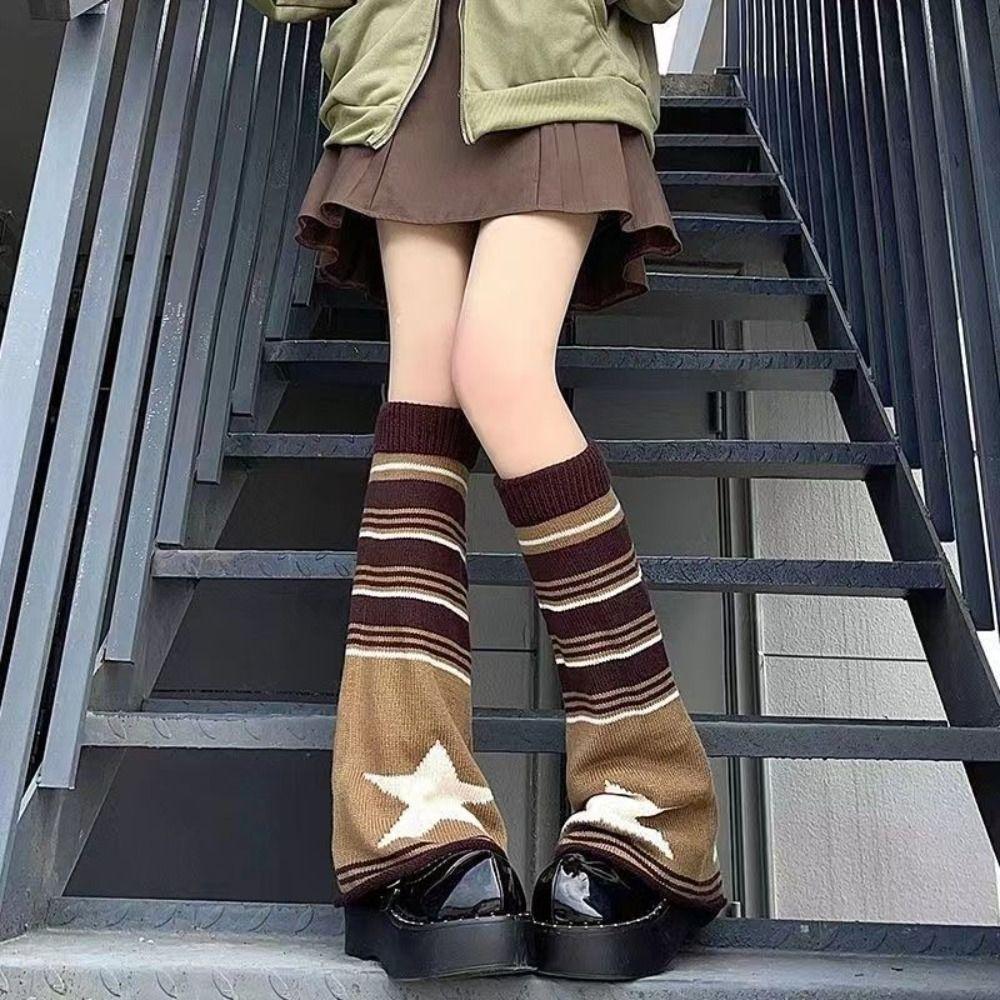 Knitted Leg Warmers Keep Warm Gothic Y2K Stockings Harajuku Boot Cuffs Cover Stockings  Gift