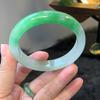 Certified Burmese Natural Icy Jadeite Round Bangle for Women