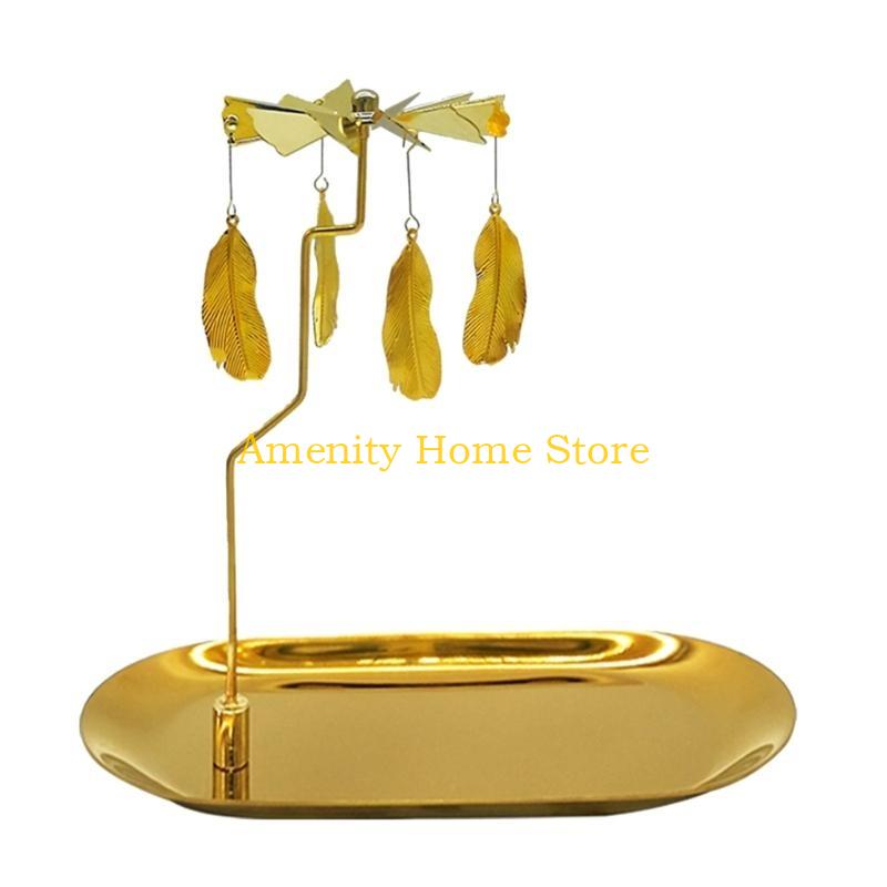 F26C Magical Rotating Candle Holder Magnetic Rotating Candlestick Adds Warmth to Bedrooms and Special Party Occasion