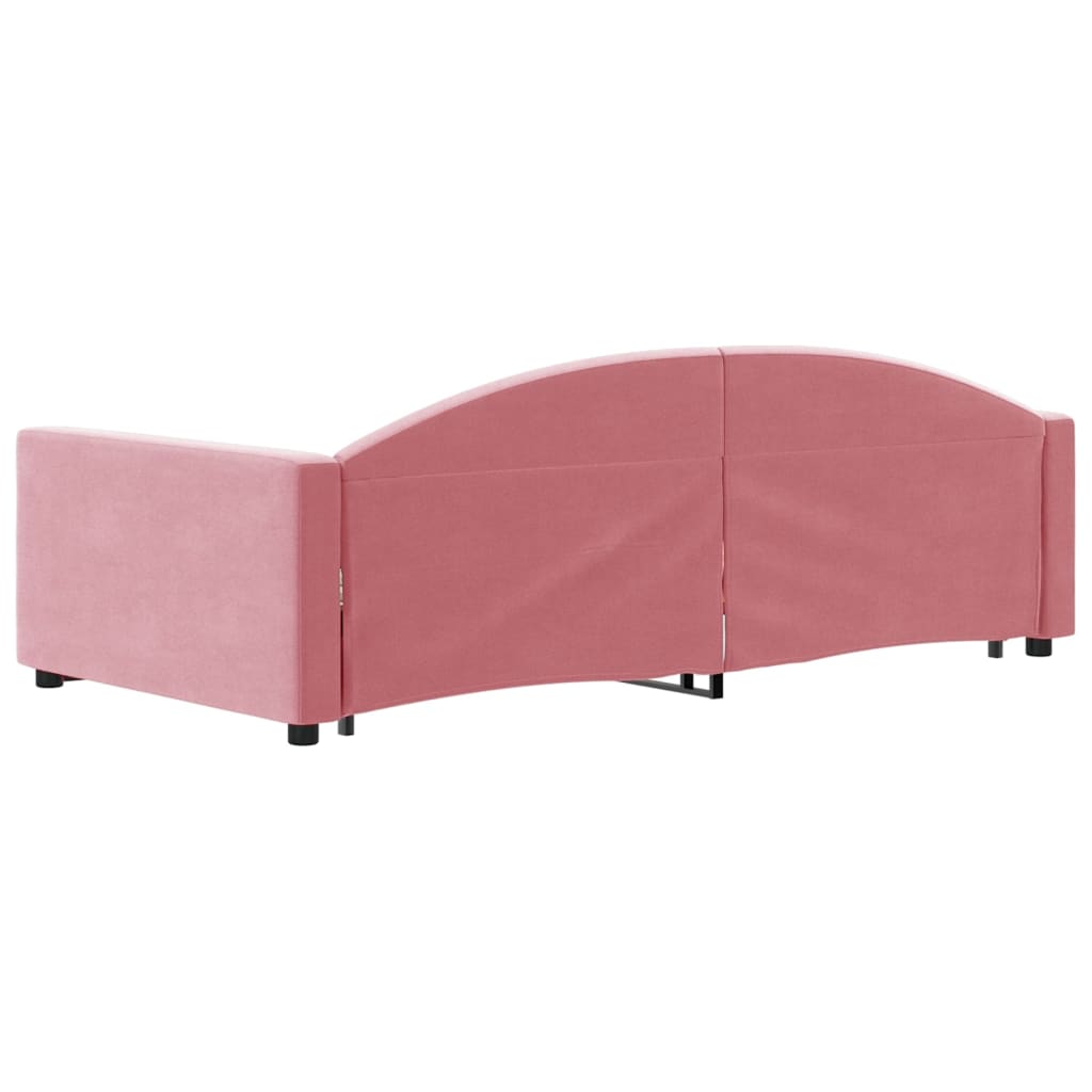 Daybed Pull out Pink 100x200 cm Velvet