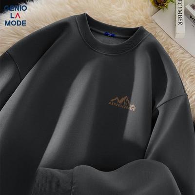 GENIOLAMODE Men's Fleece-Lined Winter Crewneck Sweatshirt