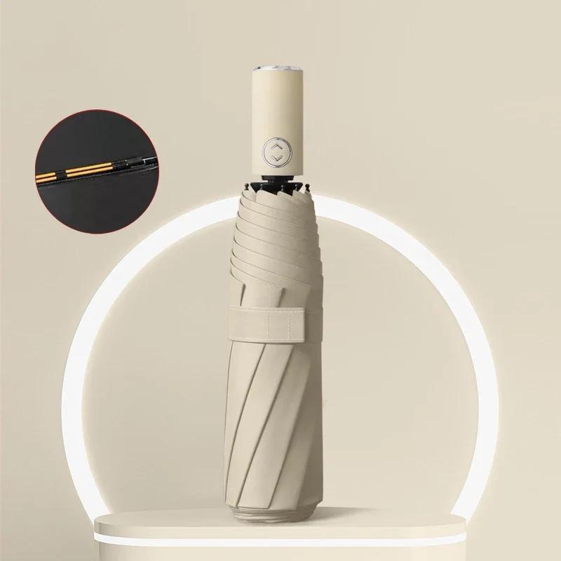 Lightweight Umbrella Automatic Advertising Small Umbrella Large Folding Wind Resistant Portable Three Fold Sunny Rainy Dual Use