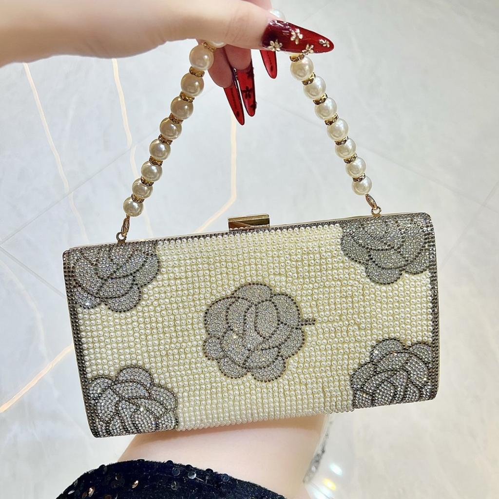 2025 Luxury Pearl Evening Bags Vintage Chain Shoulder Crossbody Bags For Women Party Wedding Dinner Bag Ladies Purse Handbgas