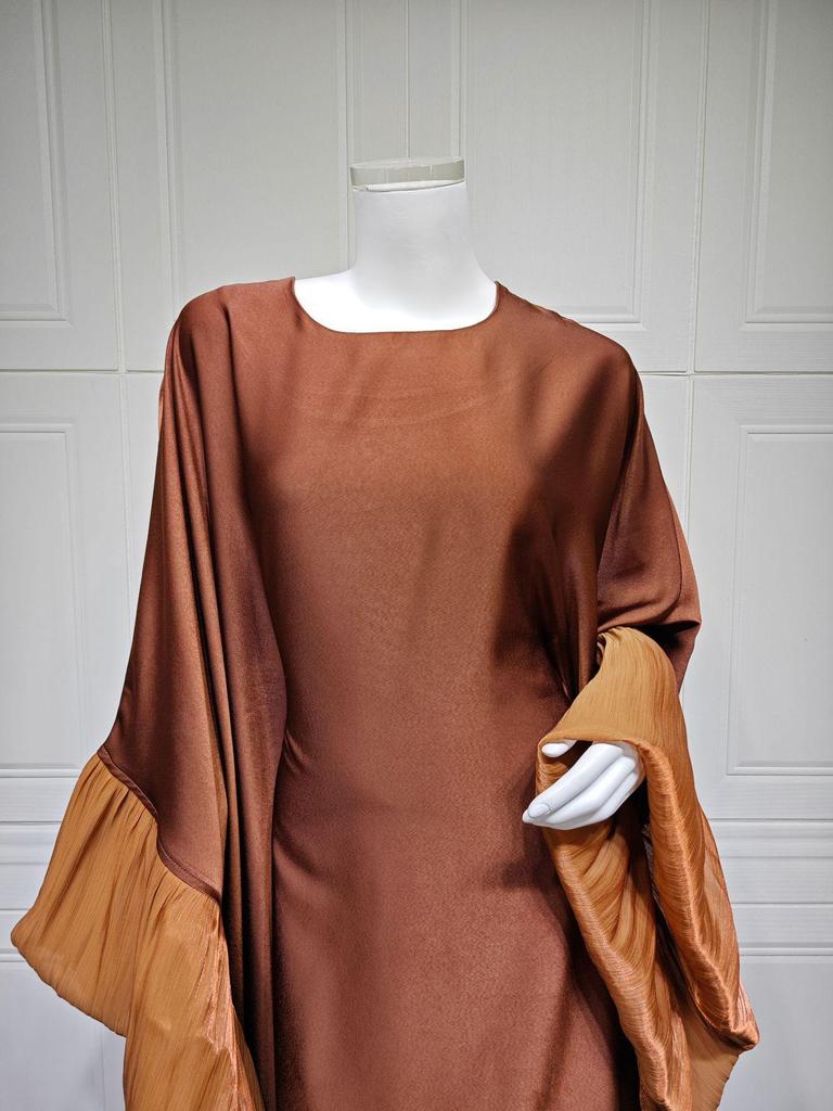 MQ201 Modest Satin Waist-Cinching Muslim Fashion Robe