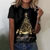 Christmas Tree Shirt Women's Fashion Shirt Hip-hop Christmas Shirt Harajuku Short Sleeved Top T-shirt Casual Round Neck