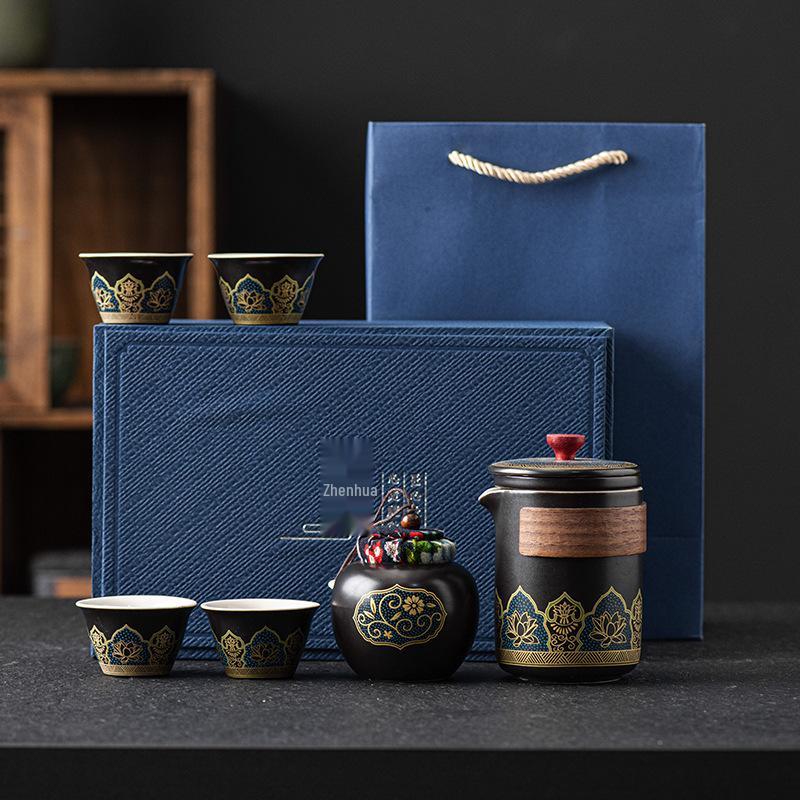 Portable Kung Fu Tea Set with Custom Logo - Ideal for Festivals, Corporate Gifts, and Outdoor Use