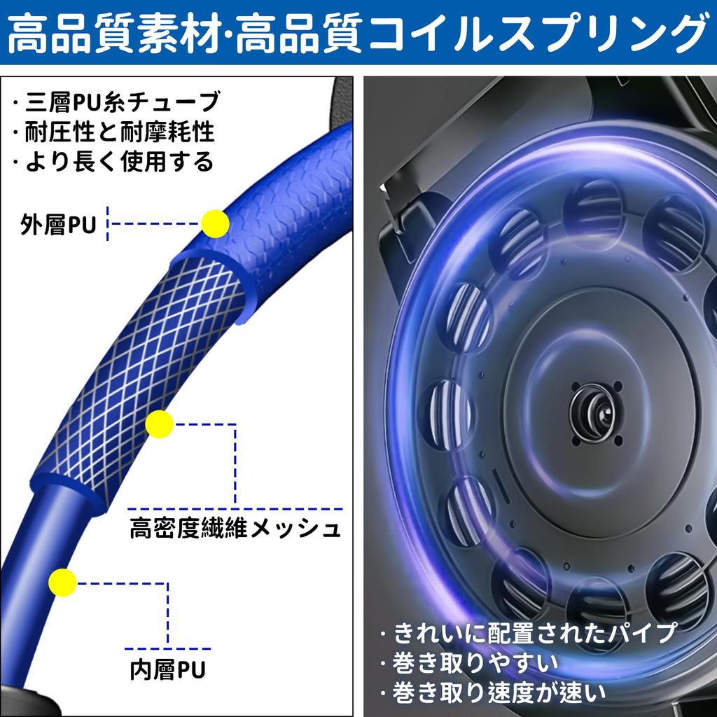 COYXiCE 12m Air Hose Reel with Automatic Retraction and Telescoping 12mm Outer Diameter x 8mm Inner Maximum with for Air Air Air and Air Japanese