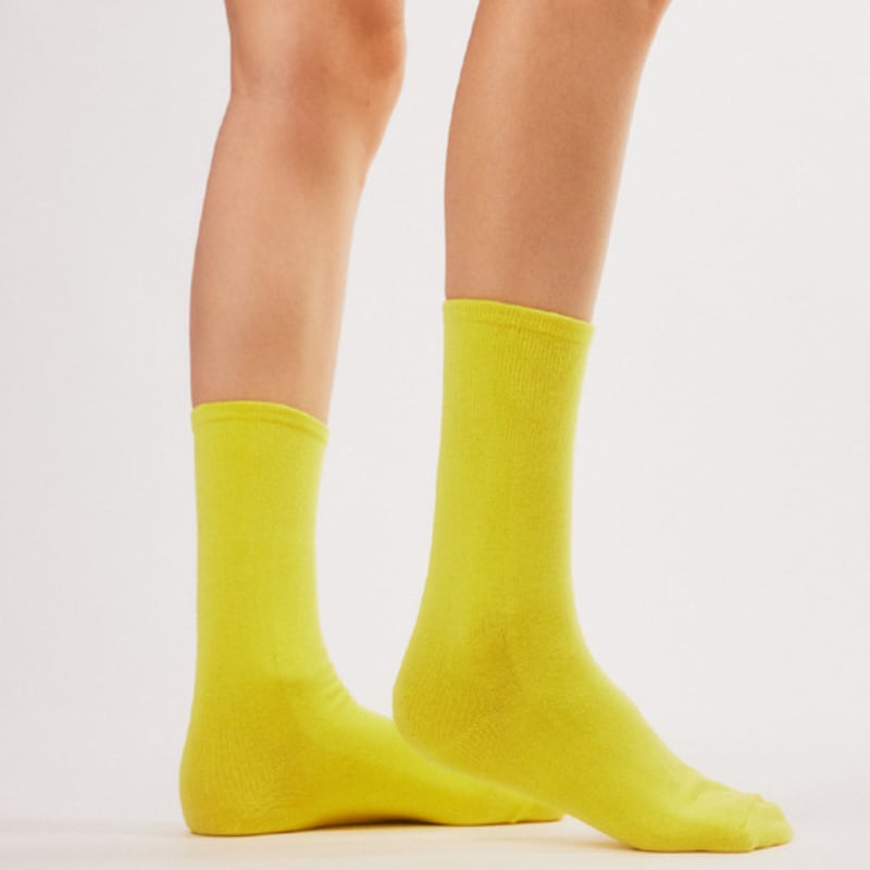 

BOCION Светло-желтые однотонные длинные носки Light Yellow