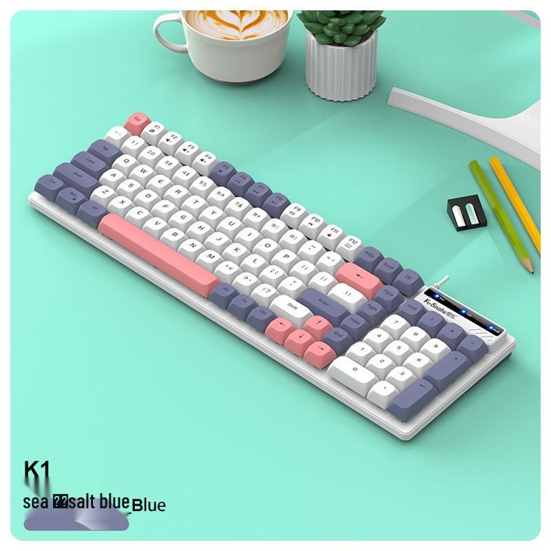 Viper KM100 Wired Keyboard & Mouse Set - Mechanical Feel, Color-Matched USB for Office, Computer, Notebook Use