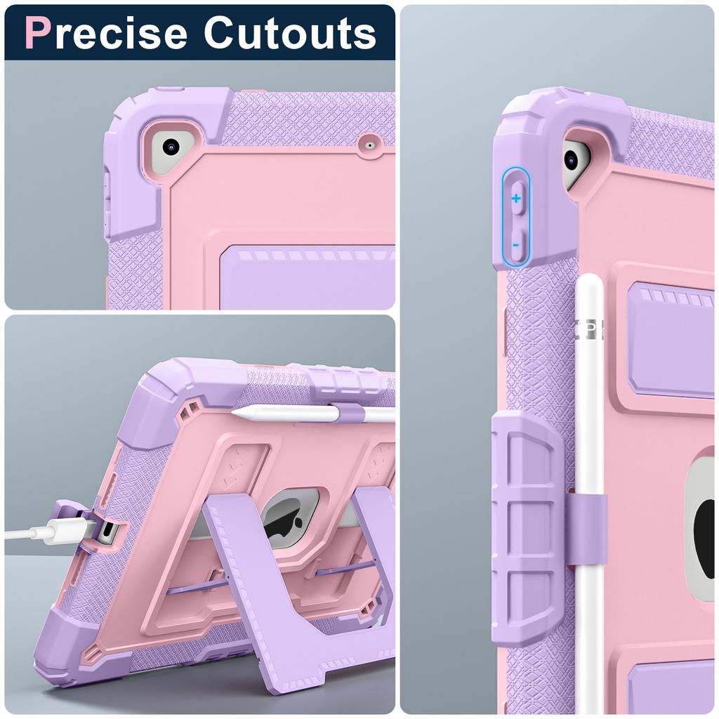 Kids Friendly Case for iPad 10.2 7th 8th 9th Heavy Duty Shockproof Protective Cover with Built-in Kickstand Funda