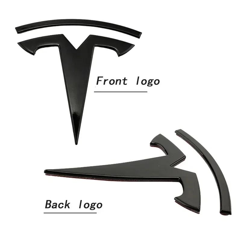 XTL2 1pcs ABS for Tesla Model 3 Mode Y Car Front Hood Logo Cover Emblem Sticker Styling Auto Body Rear Trunk Badge Accessories