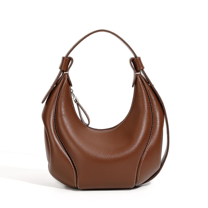 Baseball Underarm Bag, Women's Niche Retro Crescent-shaped Single-shoulder Crossbody Bag, Leather Women's Bag