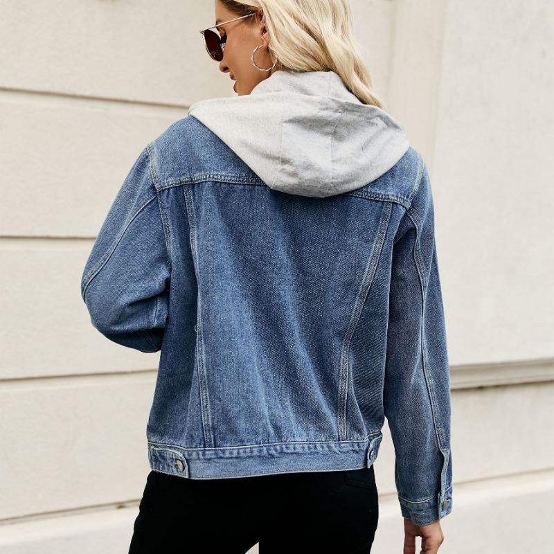 Women Slim Fit Cropped Denim Jacket Casual Outerwear For Ladies