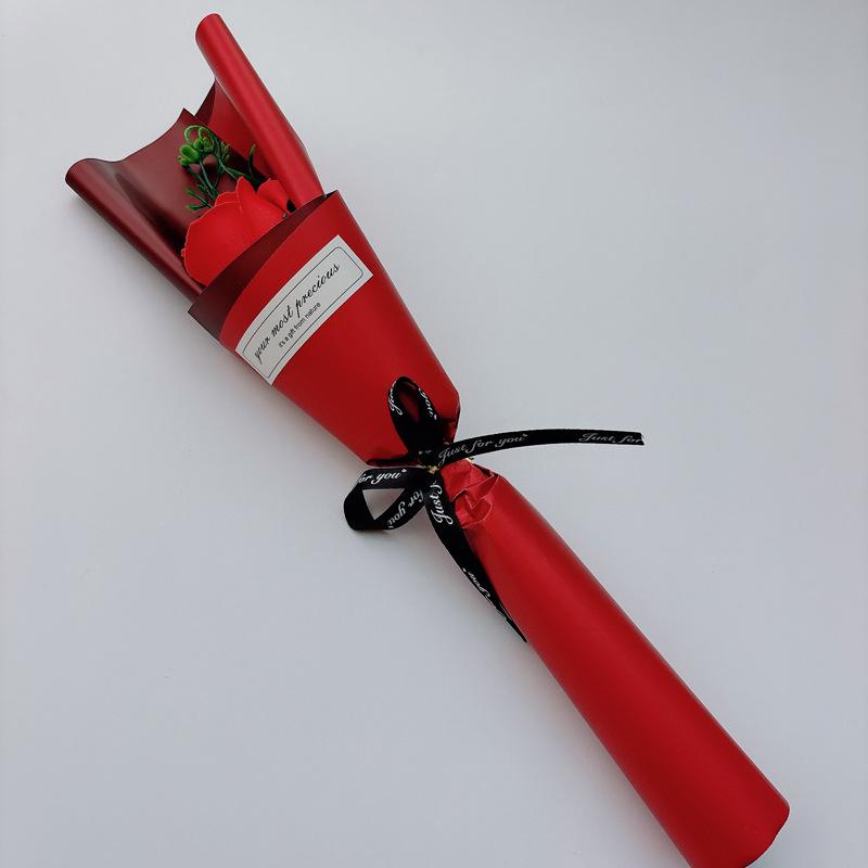 Qixi Valentine's Day Single Rose Soap Flower Bouquet Simulation Carnation Mother's Day Gift Teacher's Day