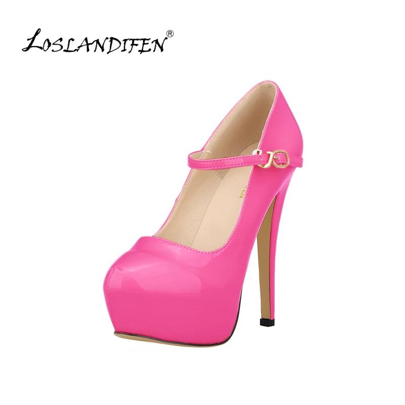 Neue Damen Pumps Plateau Knöchelriemen Stiletto High Heels Kleid Schnalle Hochzeitsschuhe Große Größe Mode Party Dünne Absätze