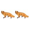 2pcs Realistic Fox Figure Wild Animal Model Toy Educational Presents for Children