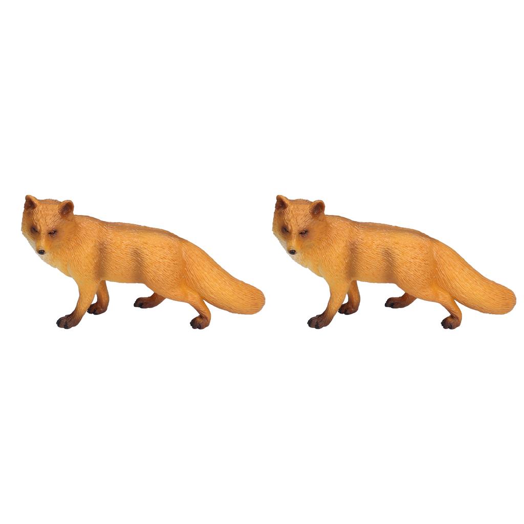 2pcs Realistic Fox Figure Wild Animal Model Toy Educational Presents for Children