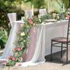 Artificial Eucalyptus Garland with Peony Flower Faux Floral Greenery Garland for Wedding Party Table Centerpiece Backdrop Decor