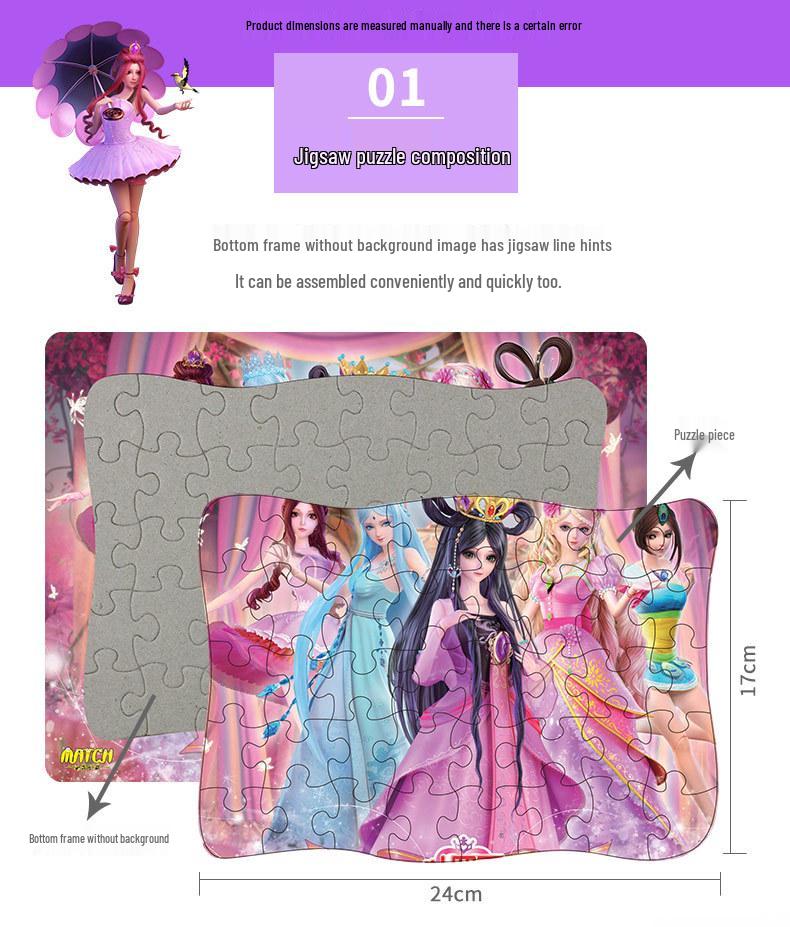 Výprodej Ye Luoli Fairy Dream 100dílné puzzle pro věk 3-8 let: Hračka pro rané vzdělávání s princeznovskou tématikou