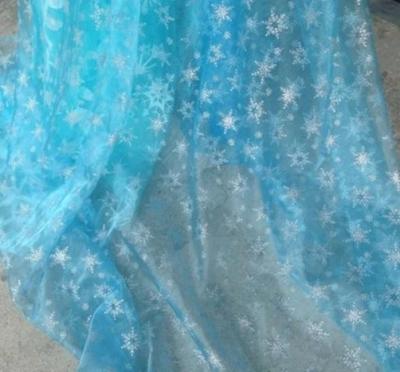 Frozen Elsa-inspired Organza Fabric with Snowflakes and Sheer Tulle for Creating Original Dresses and Capes (approx. 150cm X 180cm)