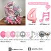 57pcs Slivery Heart Disco Balloon Silver Number Birthday Balloon Set Pink Music Note Children Adult Festive Party Decorations