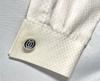 Cartier Double C Logo Pattern Cufflinks Silver 925 Black Vintage Button Style