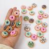30Pcs 3D Resin Doughnut Flatback Cabochon Figurine Artificial Food Scrapbooking DIY Jewelry Craft Decoration Accessories