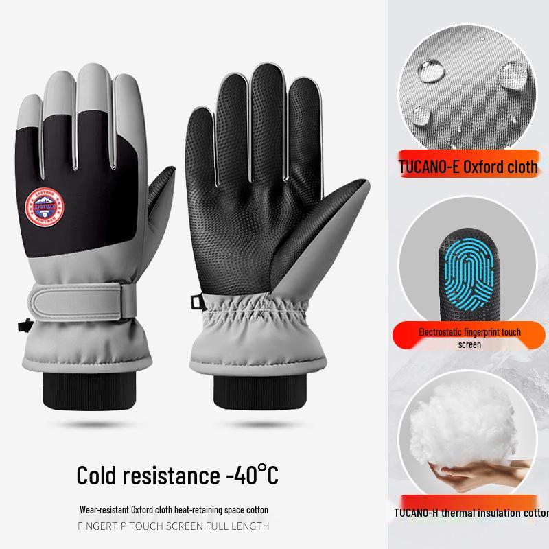 Unisex Ski Gloves: Winter Cycling, Non-Slip, Fleece-Lined, Warm, Touchscreen-Friendly, Windproof, Cold-Resistant
